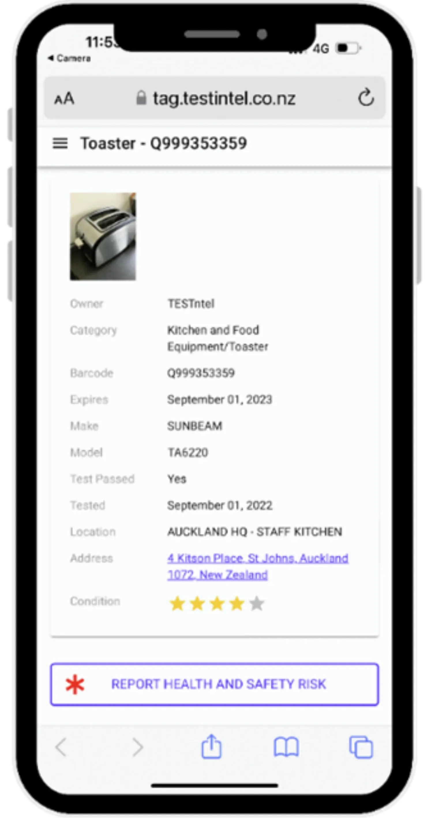 Test Result Example