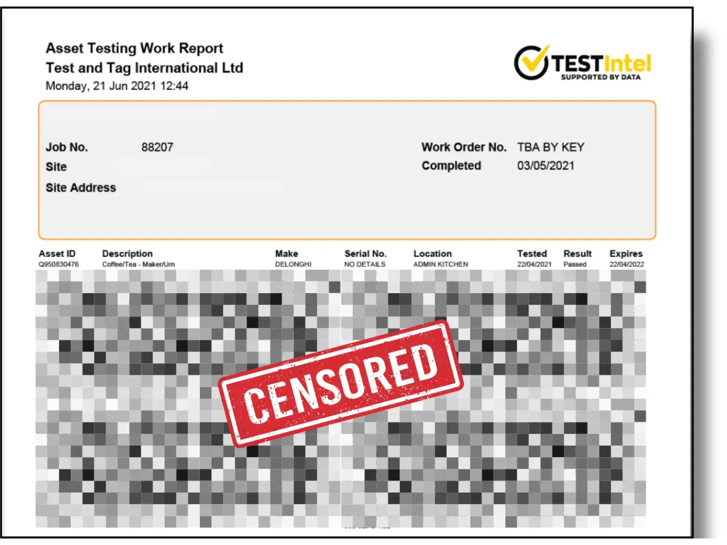 Sample of TESTntel E-Report